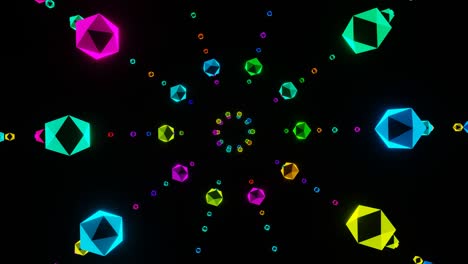 la rotación de bucle mágico de bolas multicolores abstractas.