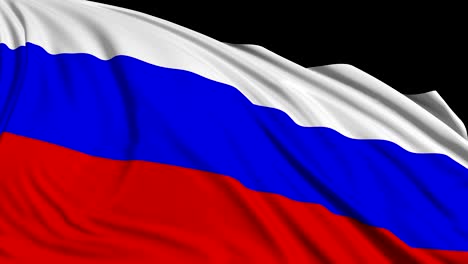 russian flag in slow motion. the flag develops smoothly in the wind