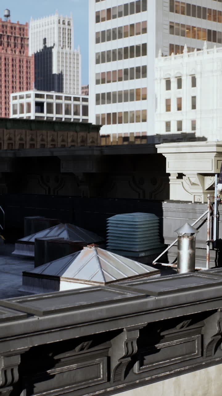 Cityscape with Rooftop View