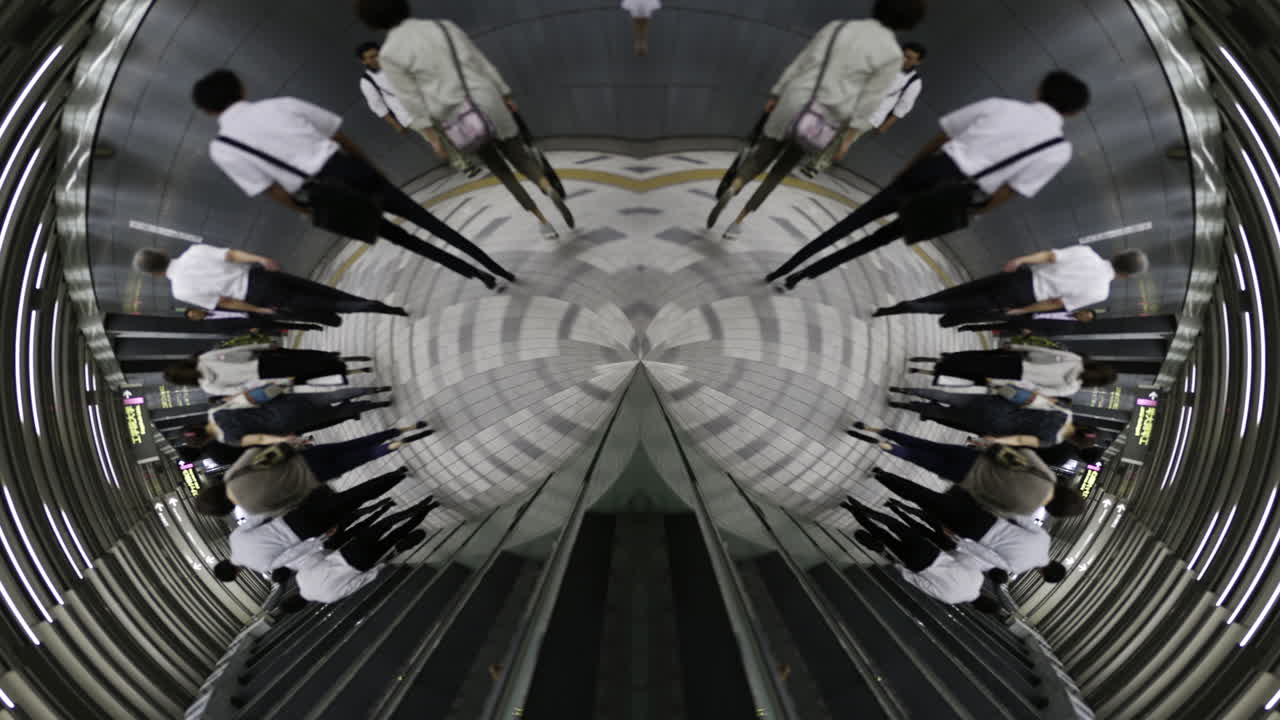 timelapse of tokyo city scene and skyline made into abstract fisheye tiny planet