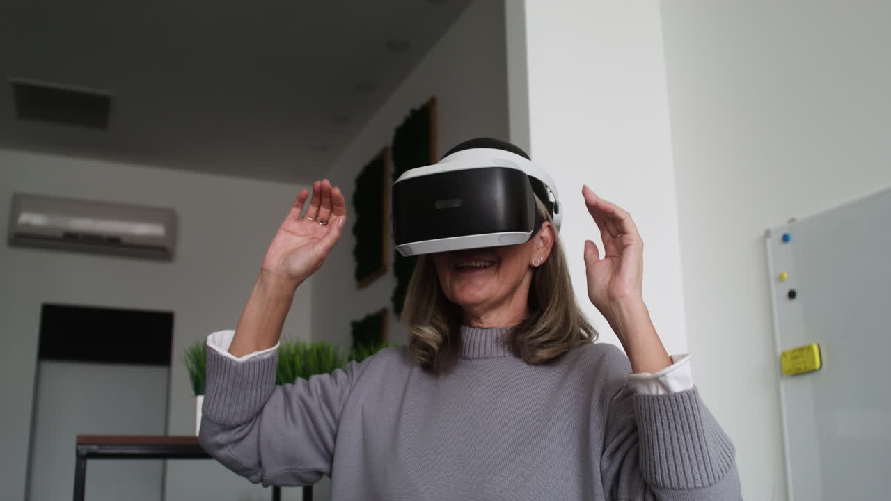 Senior woman moving her body