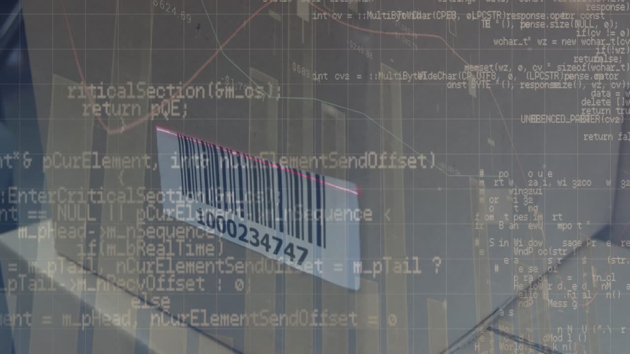 Animation af finansiel databehandling over bevægende tandhjul.