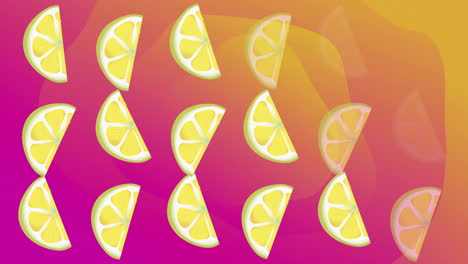 animation of moving lemons over colourful shapes