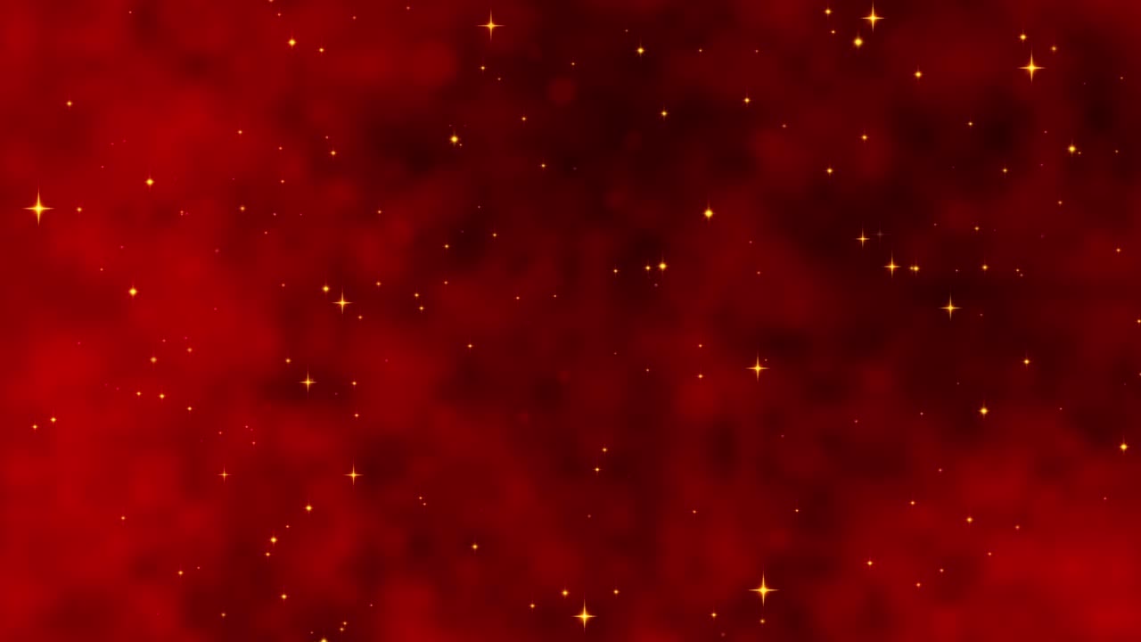 빨간색 크리스마스 배경에 빨간색 콘페티, 눈송이 및 보케 조명