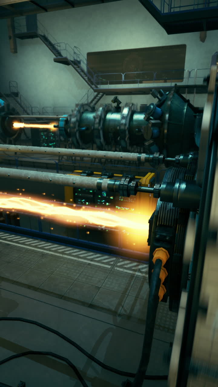 High tech machinery in action at a futuristic science facility during daytime