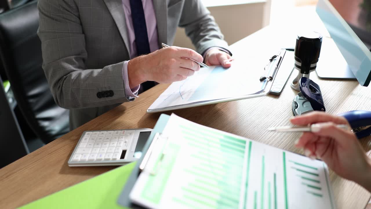 Business people working with documents in the office
