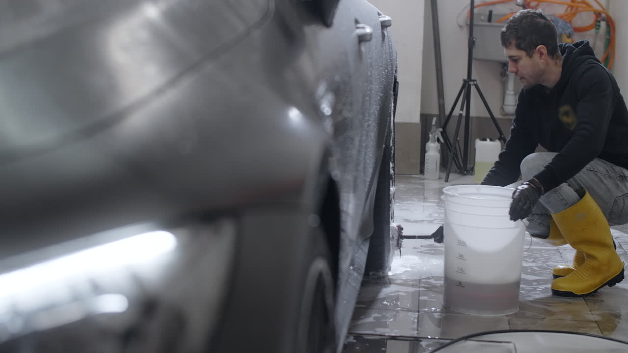 lavado de coches en curso