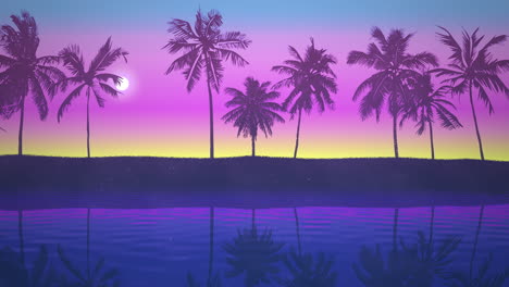 Panoramic-view-of-tropical-landscape-with-palm-trees-and-sunset-24