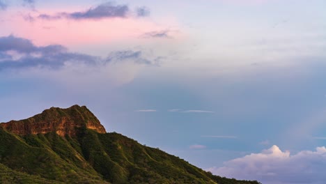 diamond head summit honolulu colorful sunset time lapse