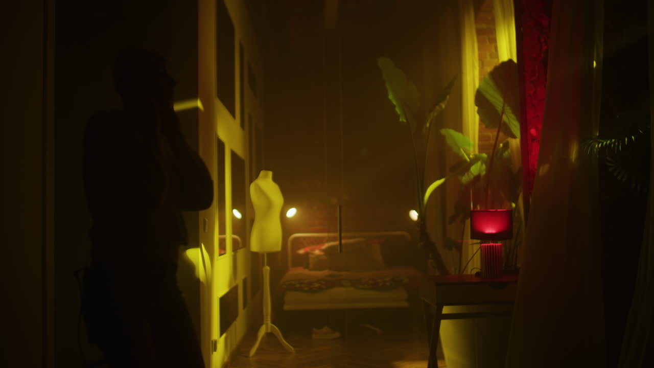 Nighttime Fashion Photography in a Stylish Interior