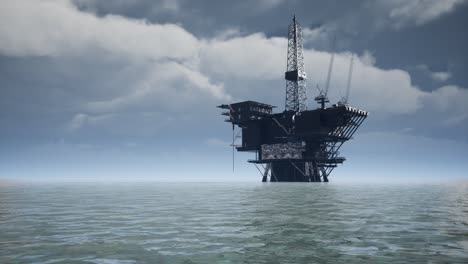 large pacific ocean offshore oil rig drilling platform