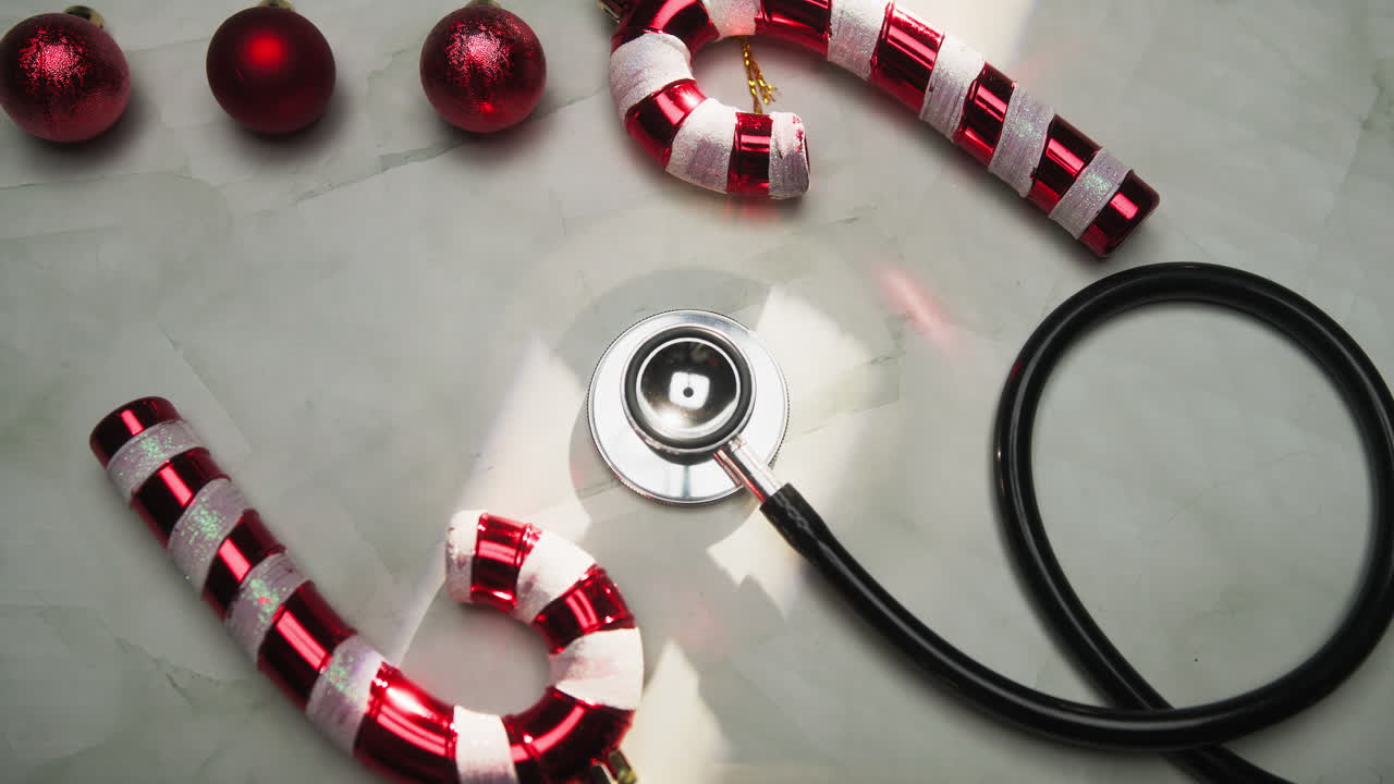 Doctor Wishes His Sick Patients a Merry Christmas in Hospital Desk