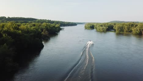scenic river landscape with boat