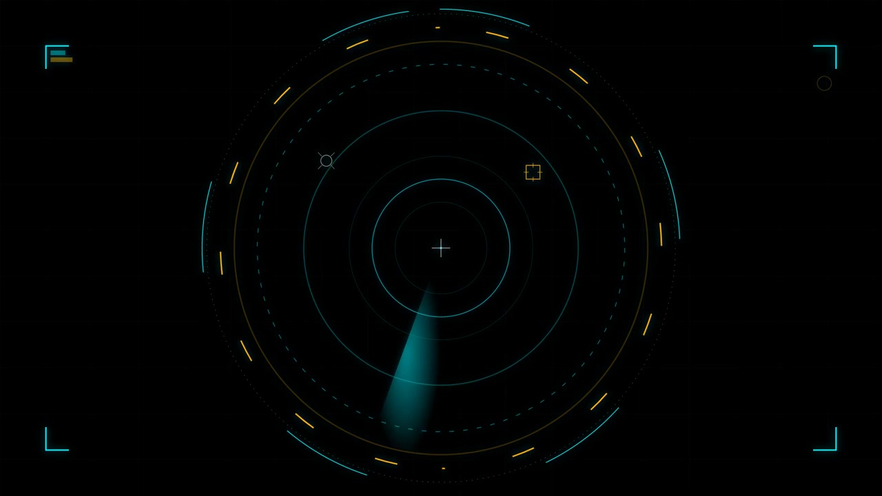 Interfaccia dello schermo radar digitale con scansione di obiettivi