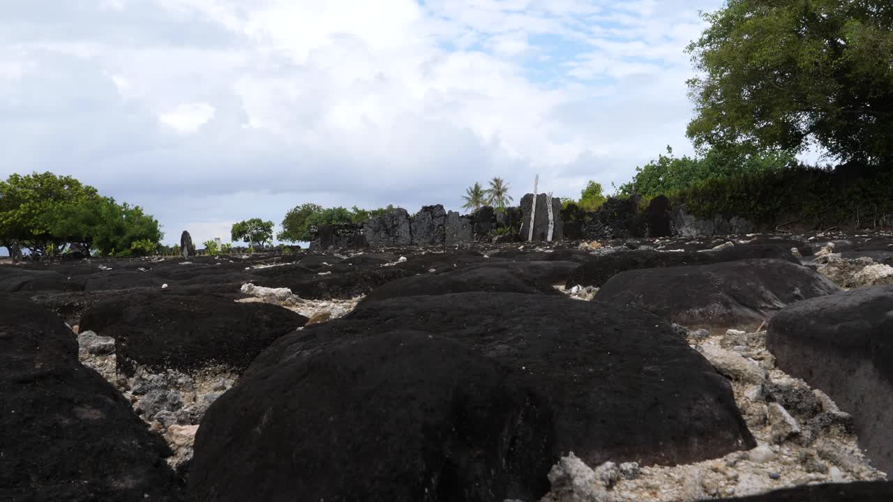 Sacred place of Taputapuatea Marae, Raiatea, Society Islands, French Polynesia.Taputapuatea area and the marae complex are inscribed on the UNESCO World Heritage List