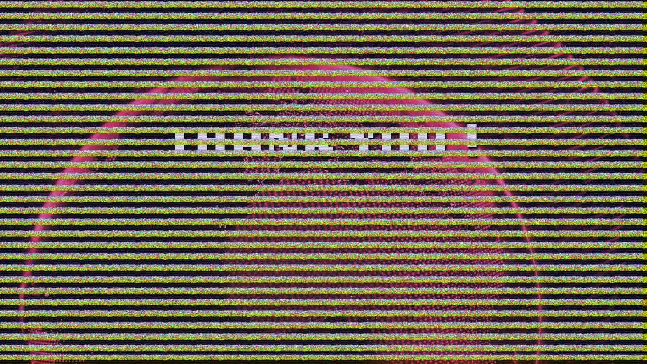 animación de texto de agradecimiento y interferencia en el mundo