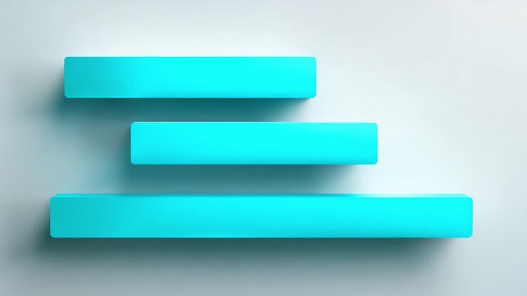 Visually Captivating Composition of Three Sleek Teal Rectangles on a Minimalist Gray Surface, Showcasing Modern Aesthetic and Clean Design Principles in Interior Decor
