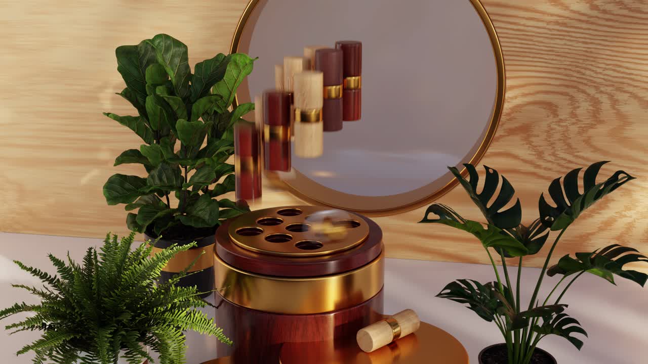 Nature morte avec des plantes et un miroir