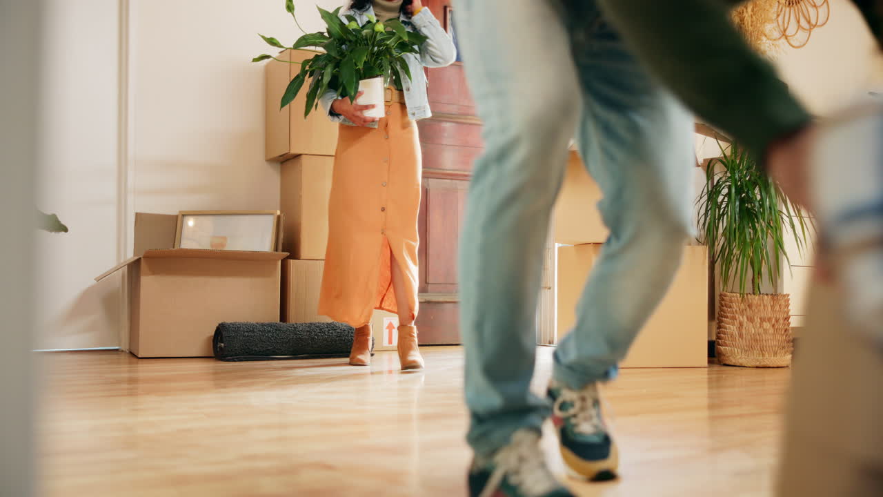 día de mudanza de la familia