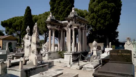 ornate tombs in a french cemetery