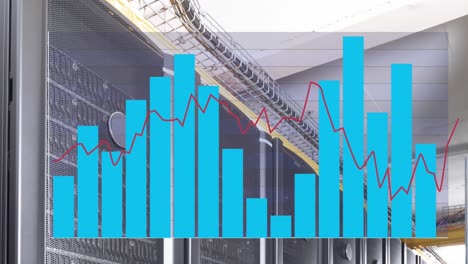 Animation-of-graphs-against-server-racks-in-server-room