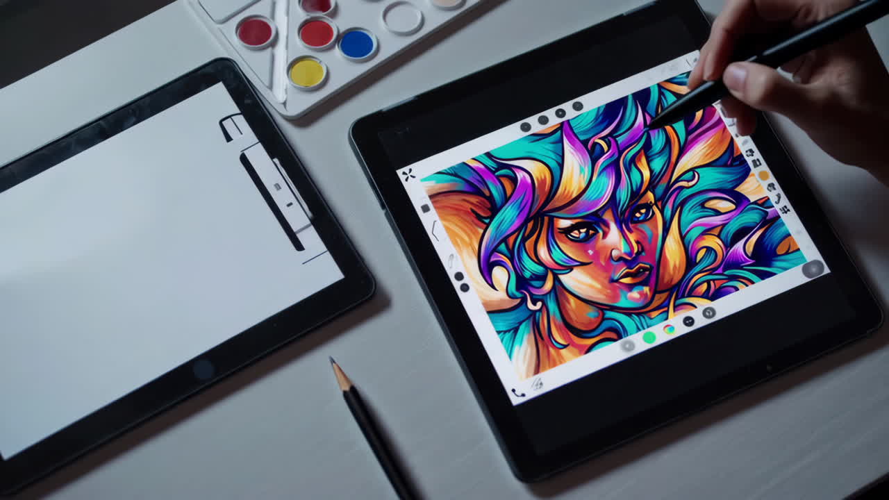 Digital Painting on Tablet