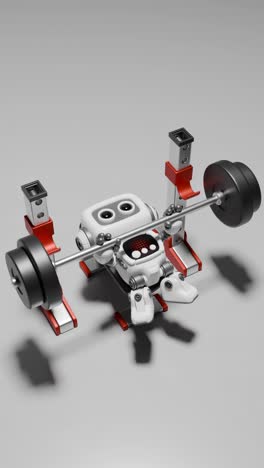 cute robot bench pressing