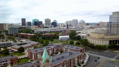 norfolk virginia low aerial push in 4k