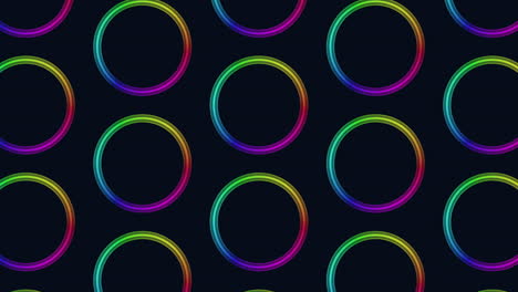 Vibrant-rainbow-circle-pattern-on-black-striking-and-colorful-design