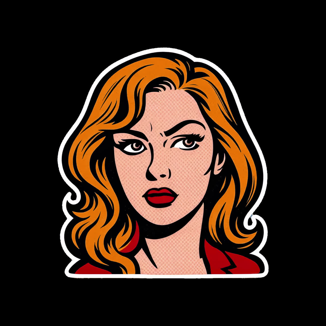 Retro tegneseriestil kvinde illustration animation isoleret aktiv, transparent 4K-video, alfakanal