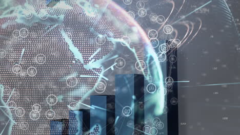 animación de las estadísticas y el procesamiento de datos financieros en todo el mundo