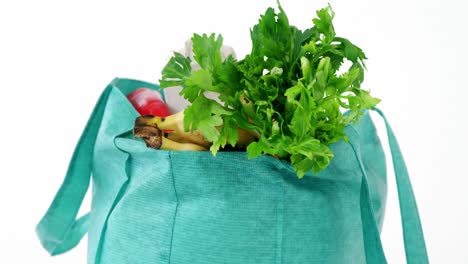 verduras frescas en la bolsa de la compra