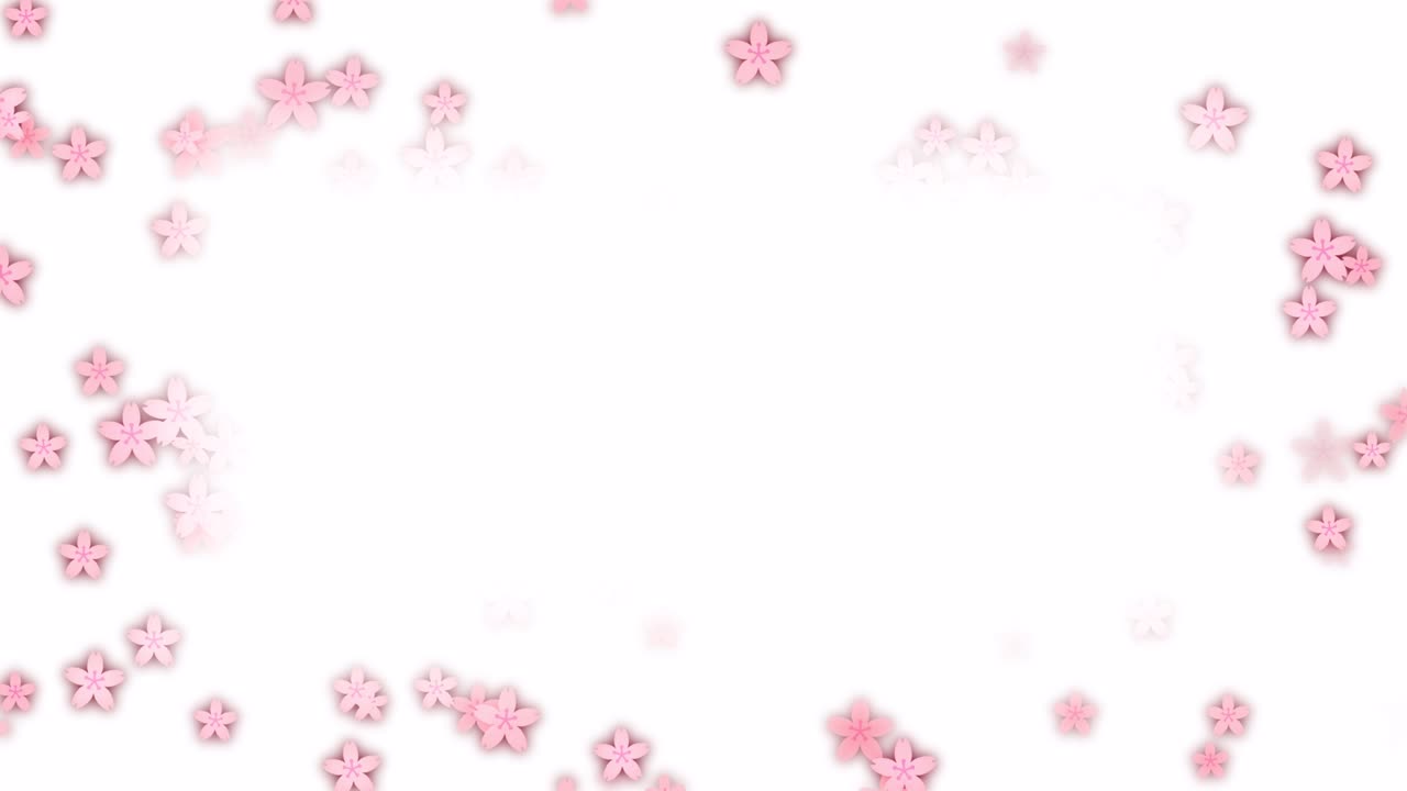 체리 꽃 입자 프레임 (백그라운드 투명)