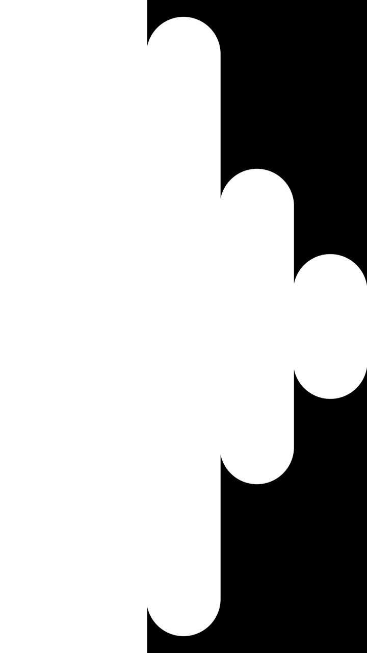 Abstract White Circles Expanding and Contracting on Black Background