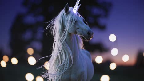glowing unicorn at twilight