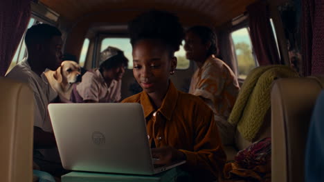 people inside a van
