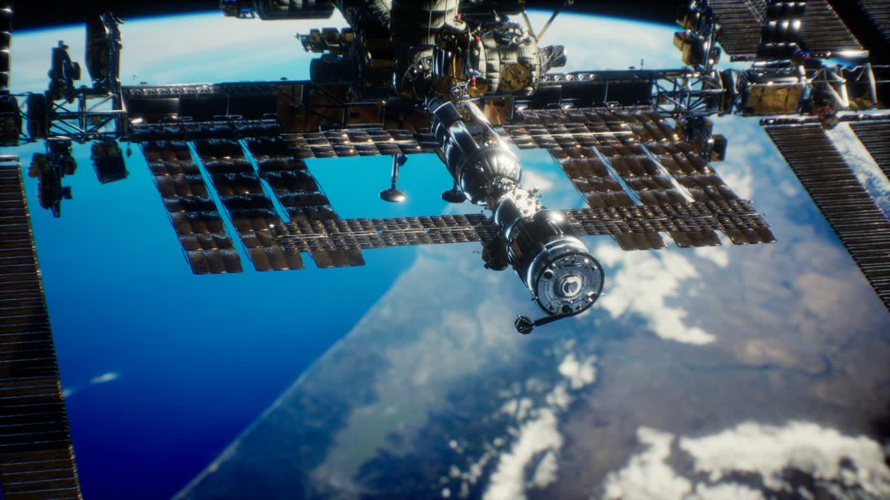 International Space Station. Elements of this image furnished by NASA