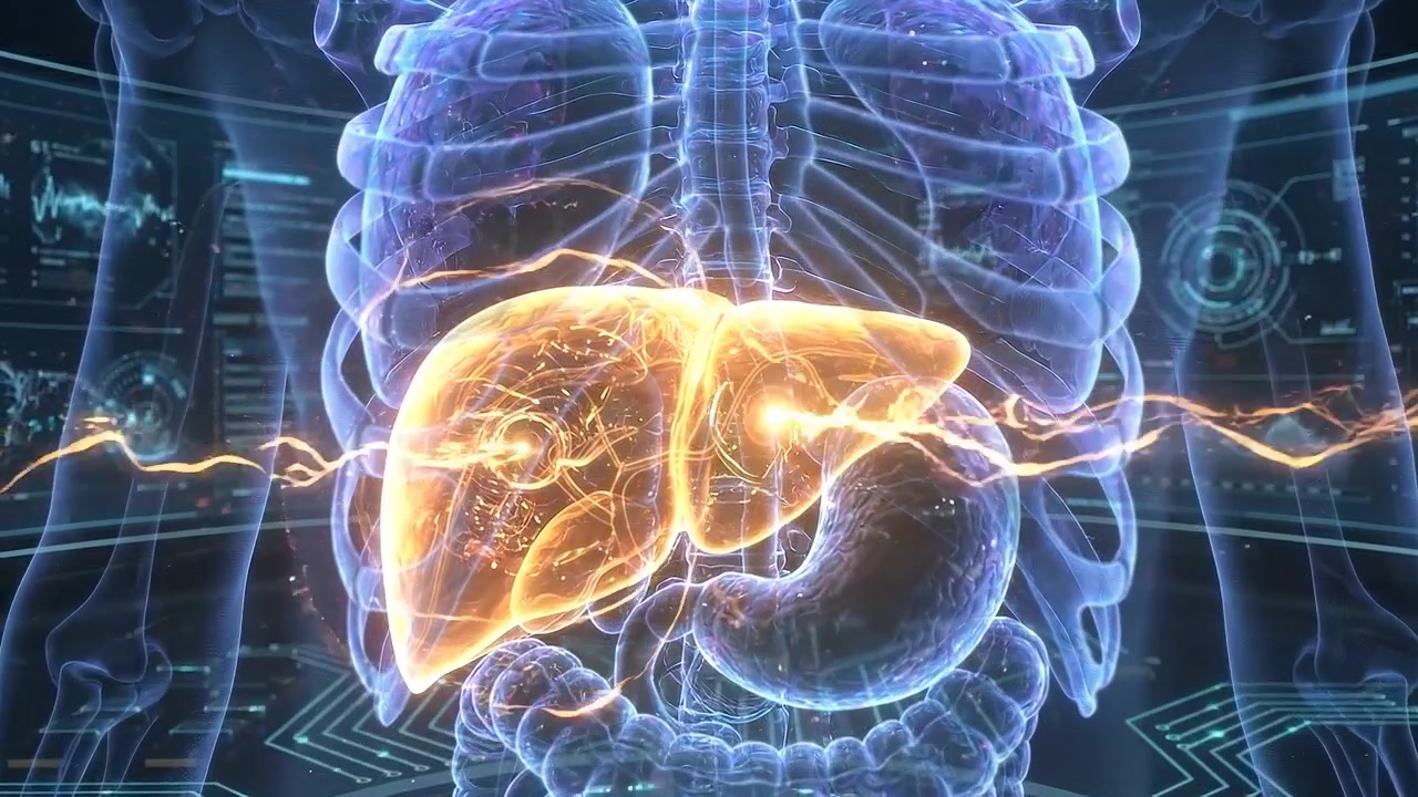 Digital Medical Scan of Human Liver Anatomy