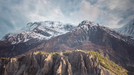 mountain, sky and moving clouds