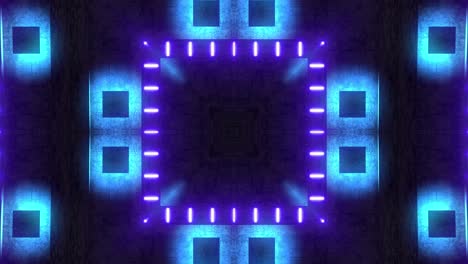 neon geometric pattern on concrete wall