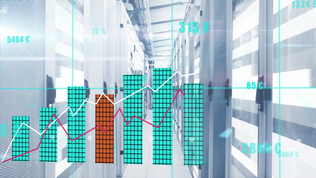 서버 에서 변하는 숫자와 통화 기호를 가진 여러 그래프의 애니메이션