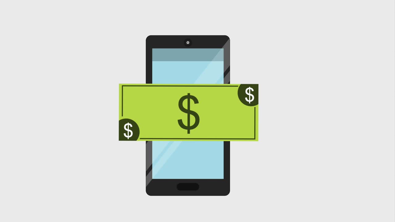 teléfono inteligente y dinero en dólares