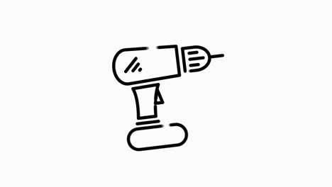 icono de línea de construcción de para conceptos modernos, web y aplicaciones en fondo blanco. gráfico de movimiento.
