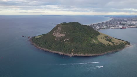 aerial view of mount maunganui and tauranga coastline