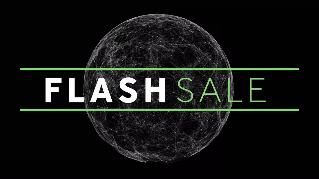 animación del texto de venta del lunes cibernético a través de redes de conexiones