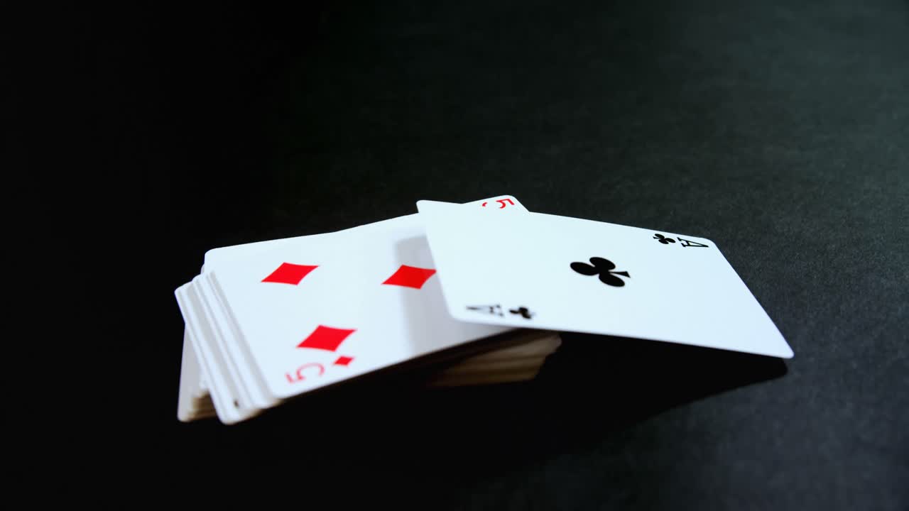 Playing cards on poker table 4k
