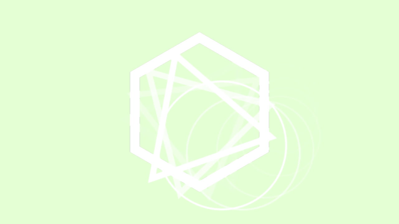 녹색 배경에 색 모양의 애니메이션.