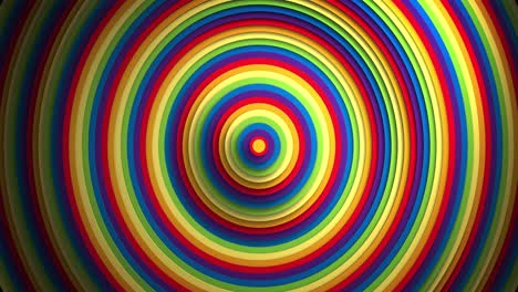 animation of rainbow coloured circles moving on seamless loop