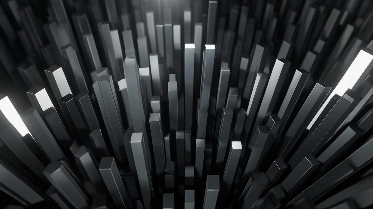 Abstract Motion Background of Moving Metallic Pillars