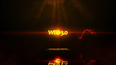 full text metaverse, web 3.0 and etc. full commercial tranisitions glowing particals logo